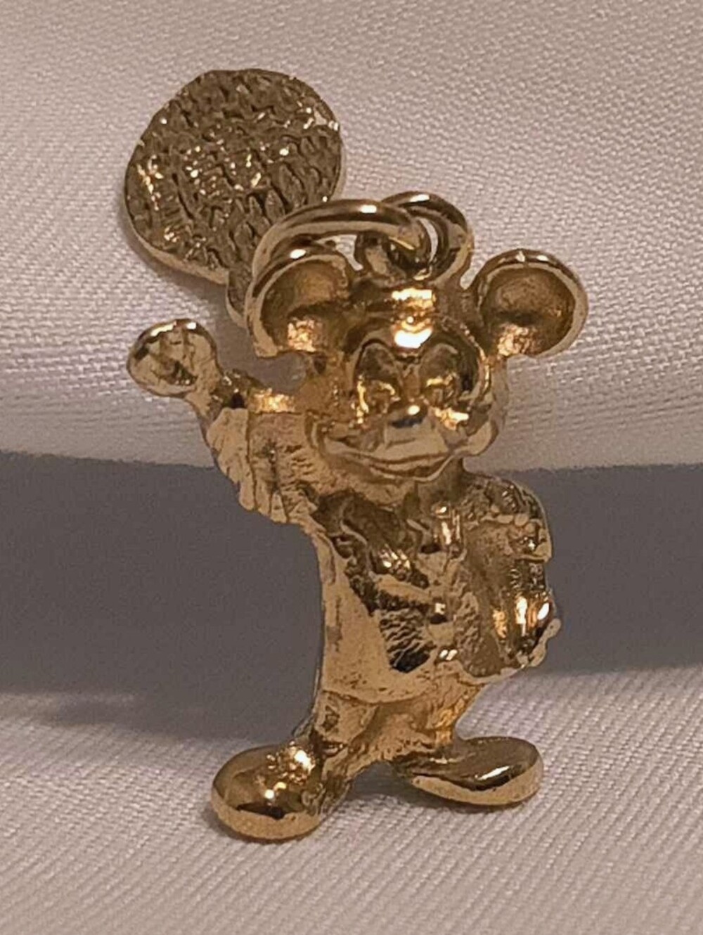 Vintage Disney Mickey Mouse Charm Pendant, Gold Vermeil .925 Sterling Silver